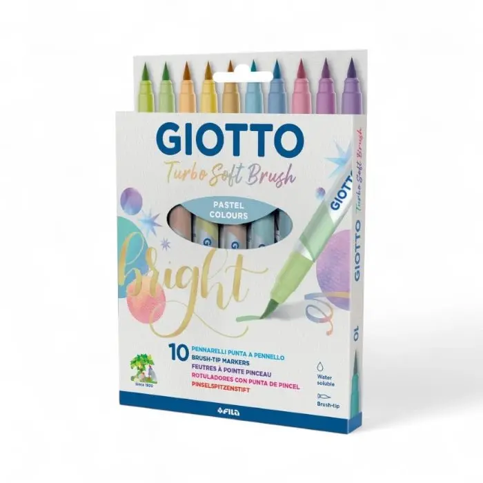 Pennarelli Giotto Turbo Brush Pastel – Set 10 Colori