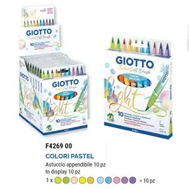Pennarelli Giotto Turbo Soft Brush a 10 Colori Pastel 10 pz.