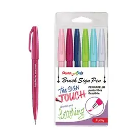 Pennarelli Pentel Brush Sign Set a 6 0022293