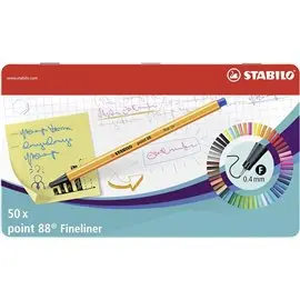 Pennarelli Stabilo Point 88 a 50 8850-6 Metal Box