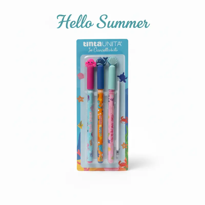 Penne Cancellabili Fashion Ocean Hello Summer – tintaUNITA® | Set 3 pz + Refill