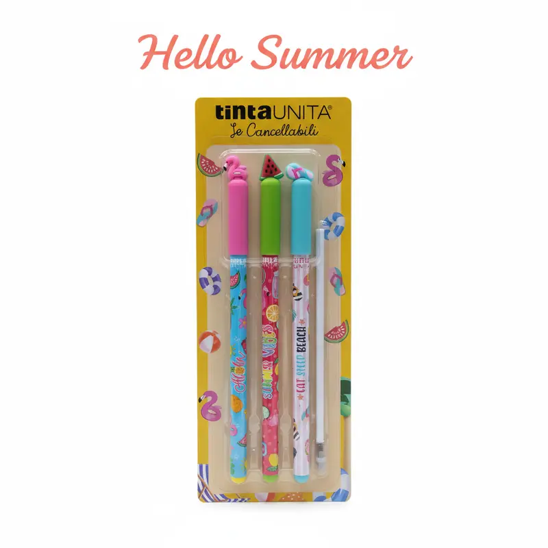 Penne Cancellabili fashion Vibes Hello Summer – tintaUNITA® | Set 3 pz + Refill
