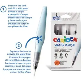 Pennelli Carioca Brush con contenitore acqua 3 pz. 43170