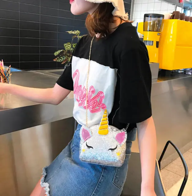 Pochette con tracolla Unicorno Bianca