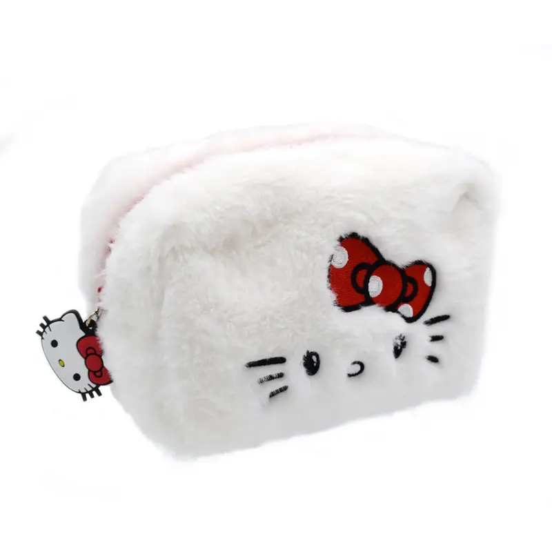 Pochette Hello Kitty in Peluche con Ciondolo - Beauty Case e Porta Trucchi