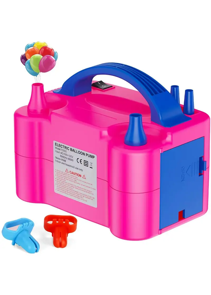 Pompa elettrica per palloncini con 2+2 ugelli, 2 modalità di