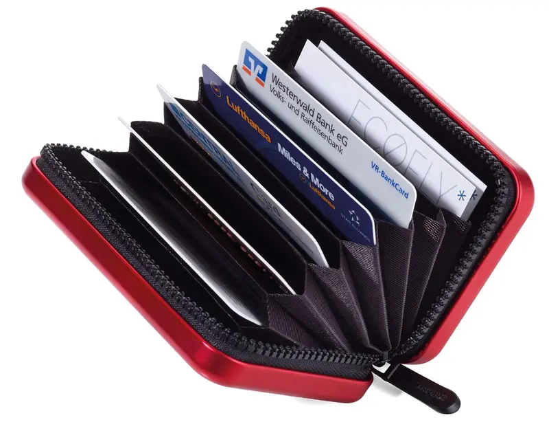 Porta carte di credito/Biglietti da visita VALIGIA ROSSO