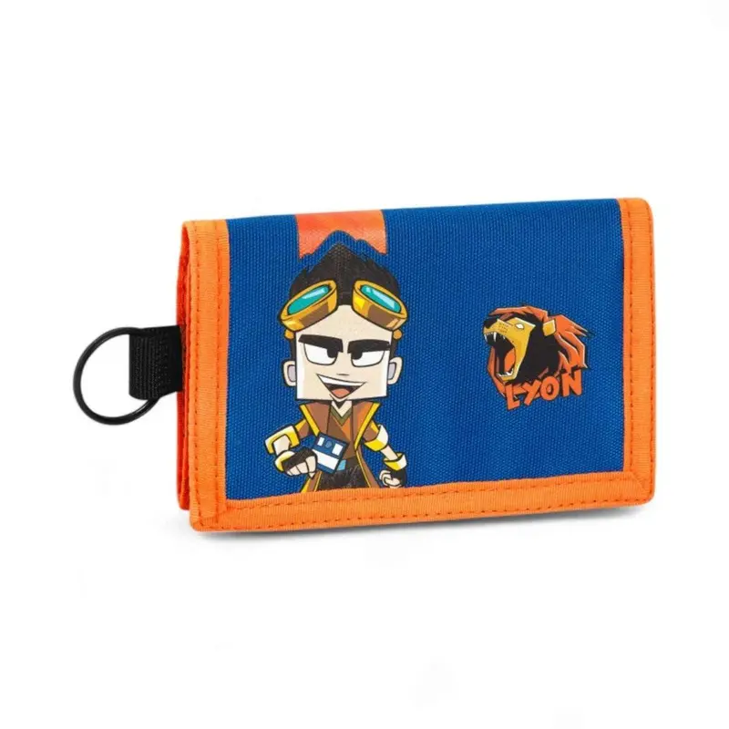 Portafoglio Lyon Gamer con Chiusura a Velcro e Zip