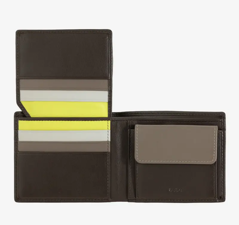 Portafoglio uomo piccolo RFID Colorful Coffee Brown - Tullio - DùDù