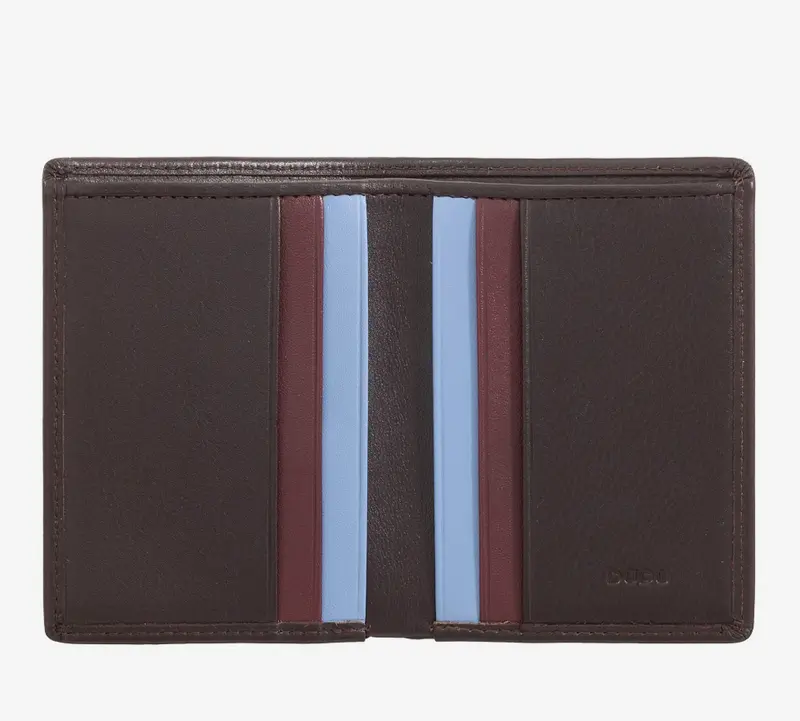 Portafoglio uomo slim piccolo in pelle RFID Burgundy- Rodi - DùDù