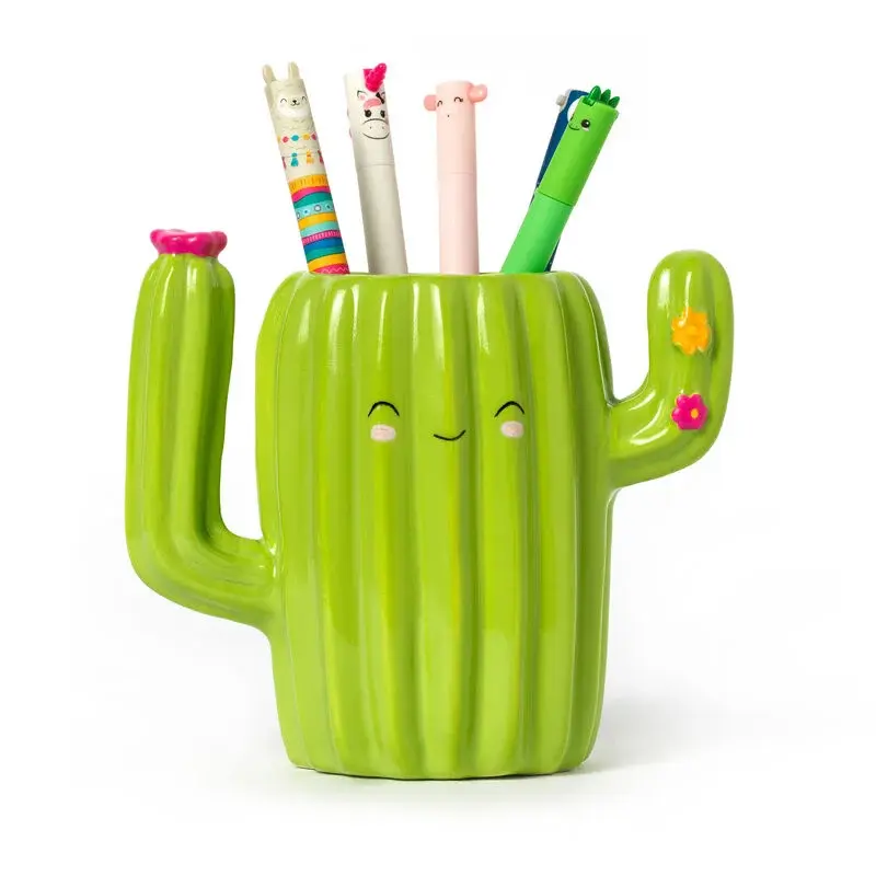 Portapenne in Ceramica - Desk Friends-cactus
