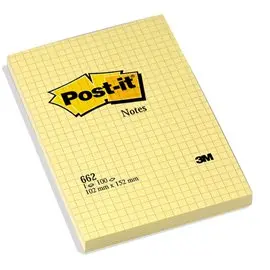 Post-it 3M 662 102x152 Quadrettato 6 pz.