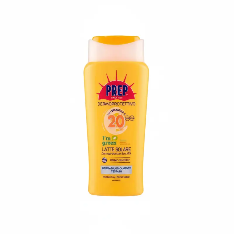 PREP Dermoprotettivo Latte Solare SPF 20 con Vitamina E - 200ml Solari Protezione Corpo