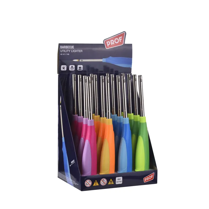 PROF ACCENDIGAS BICOLOR SUEEZE BBQ LIGHTER ART.40411746 - Conf. da 16