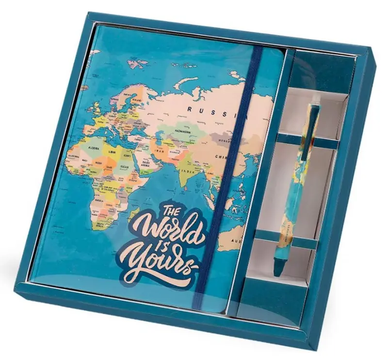 Quaderno A5 + Penna BLUE MAPS