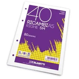 Ricambi 4 fori 80 gr. A5 40 ff