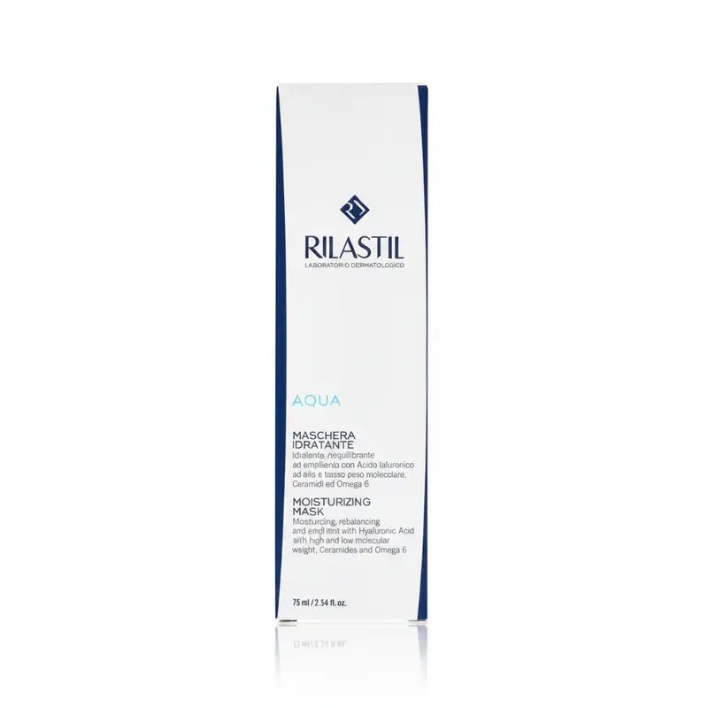 Rilastil Aqua – Maschera Idratante con Acido Ialuronico e Ceramidi 75ml Protezione Viso