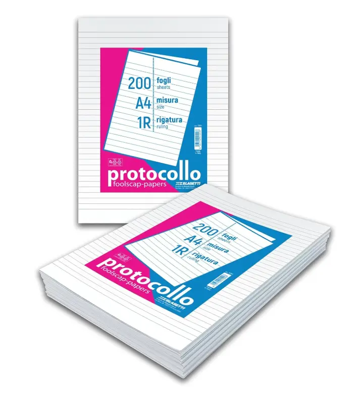 Risme Foglio Protocollo - Pacchetto da 200 fogli formato A4