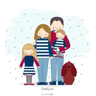 Ritratto di famiglia personalizzato digitale