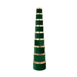 Scatole Regalo Star Natale 25 Set da 9 pz. Tonde Gold Verde