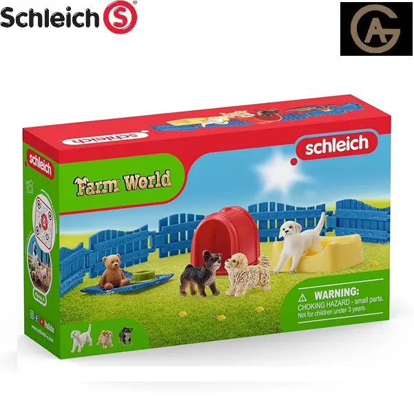 Schleich cucce e cuccioli statua