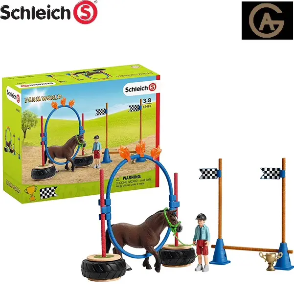 Schleich gara di agility pony statua