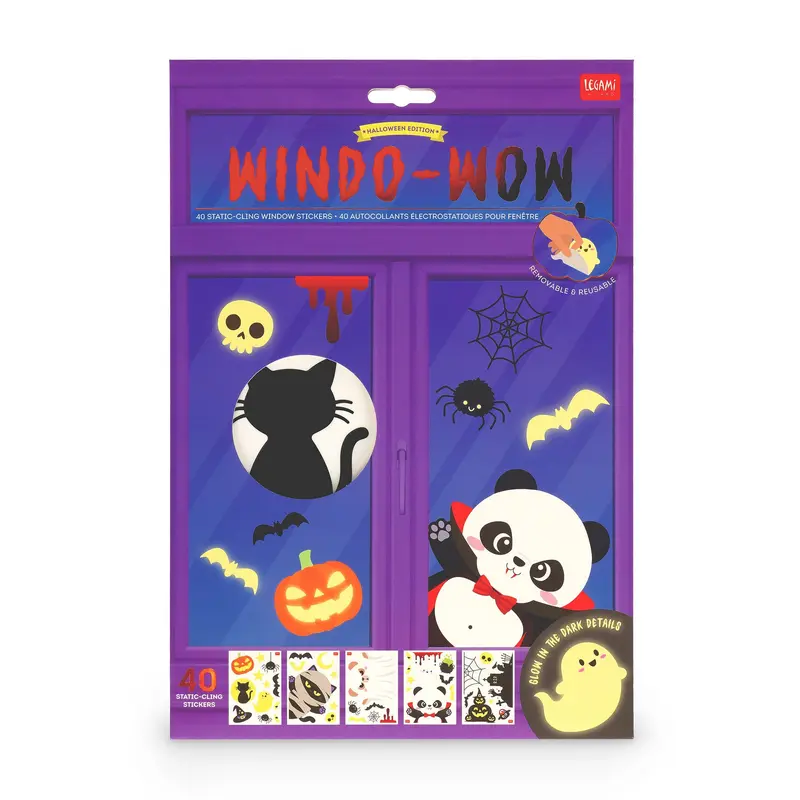 Set di 40 adesivi elettrostatici per finestra - Windo-Wow Halloween