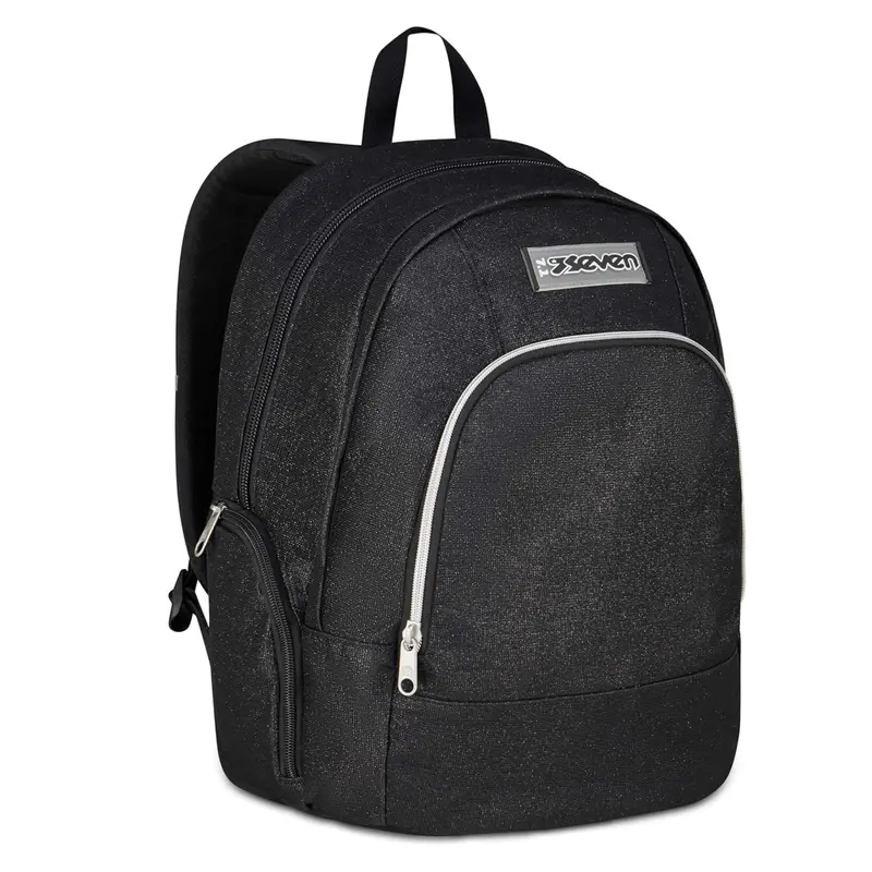 Seven Zaino Dual Made of Stars – Doppio Scomparto, Nero Glitterato, 32L