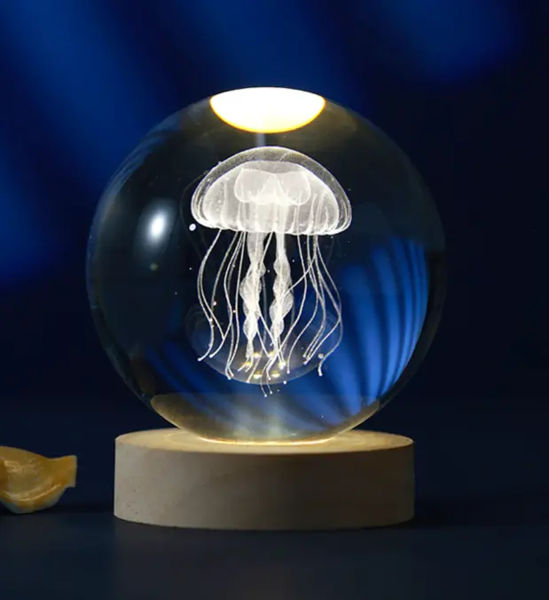 Sfera di vetro 3D con Led RGB Multicolore USB Medusa