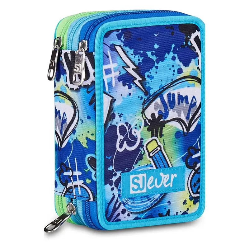 SJ Gang Style - Astuccio Scuola 3 Zip Ever Cloudy Blue