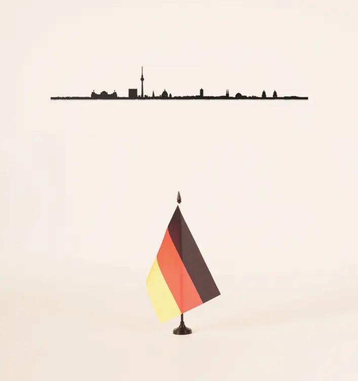 Skyline Berlino Profilo in Acciaio Nero 50cm