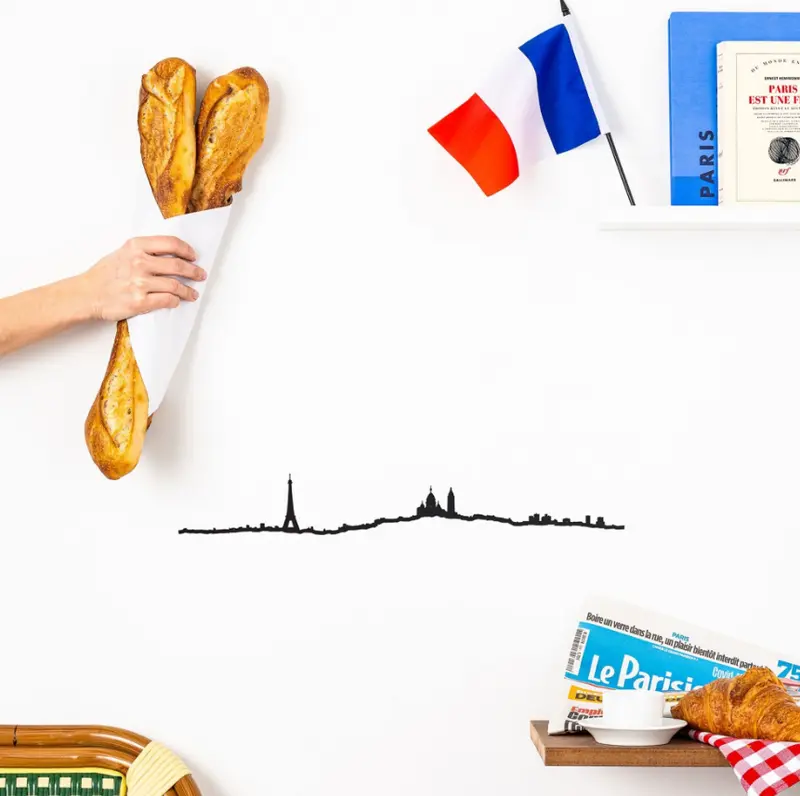 Skyline Parigi Profilo in Acciaio Nero 50cm