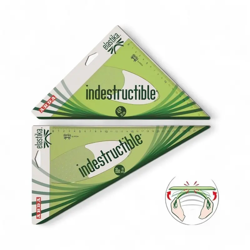 Squadra Arda Elastika 30 cm 45° o 60/30° – Trasparente Verde