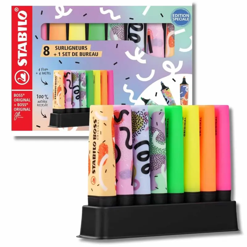 STABILO BOSS Deskset Fluo 8 pezzi