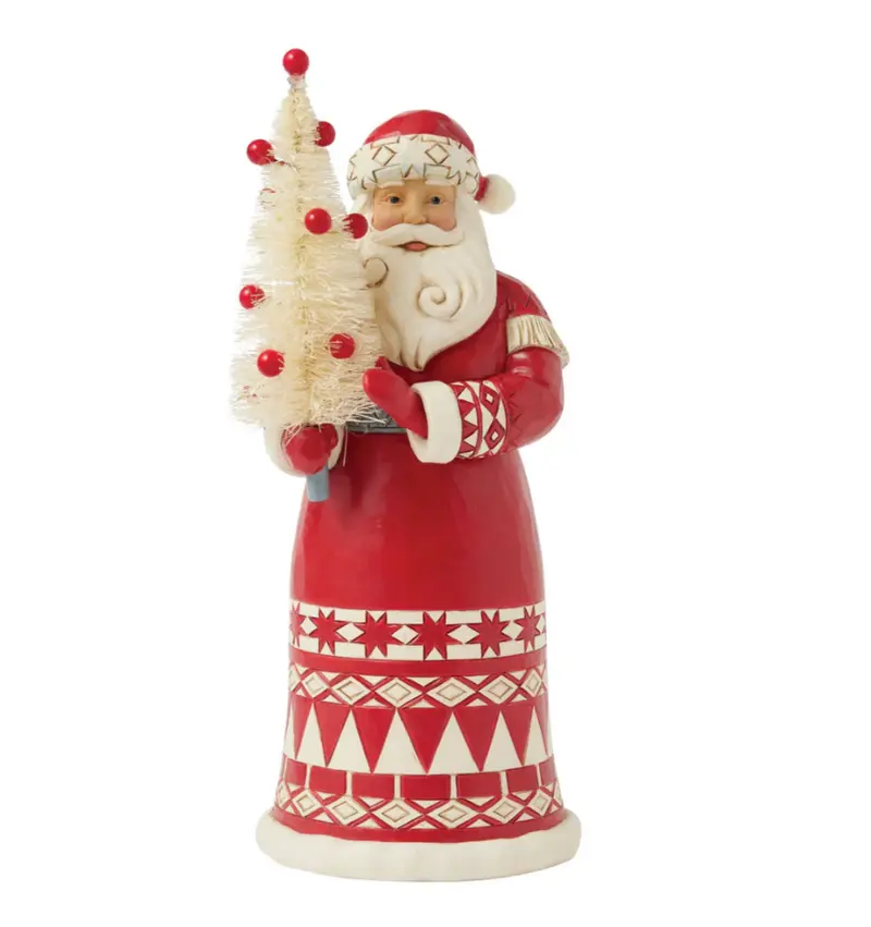 Statuetta Babbo Natale Albero con decorazioni rosse- Jim Shore Heartwood Creek