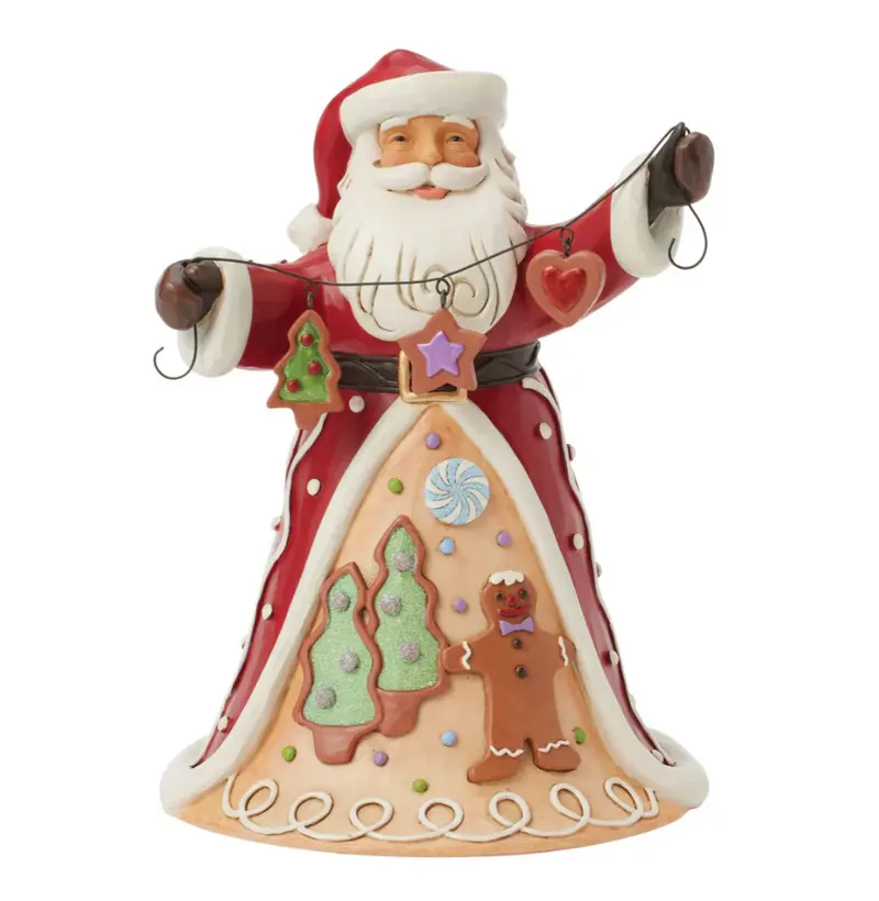 Statuetta Babbo Natale Ghirlanda Pan di Zenzero - Jim Shore