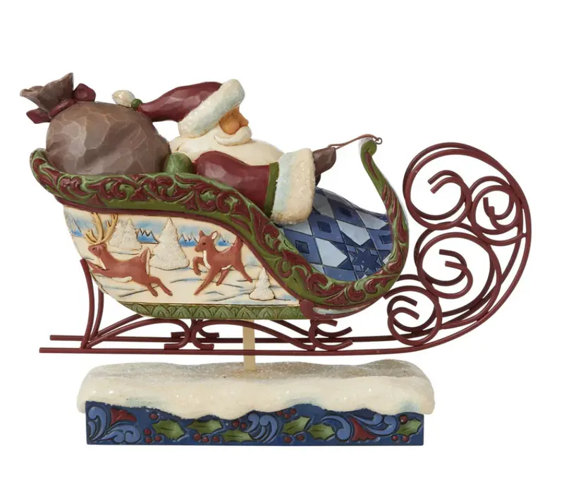 Statuetta Babbo Natale In Slitta - Jim Shore Heartwood Creek