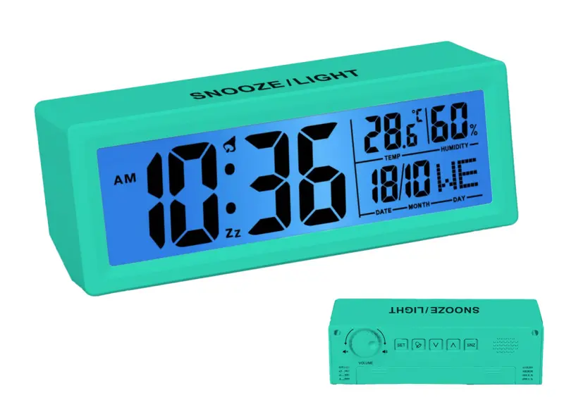 Sveglia, orologio, calendario, termometro Verde