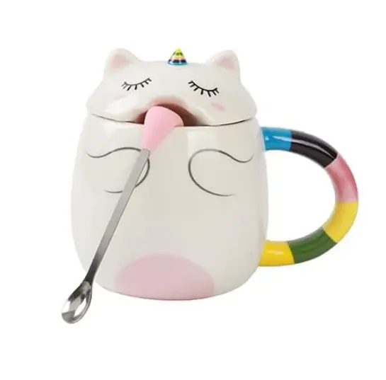 Tazza con cucchiaino a forma di lingua UNICORN 400ml
