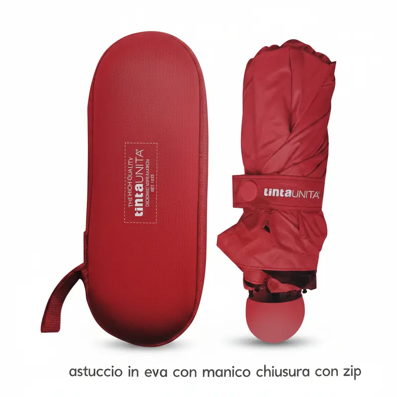 Tinta Unita Ombrello Mini Tascabile con Astuccio EVA – 6 Colori