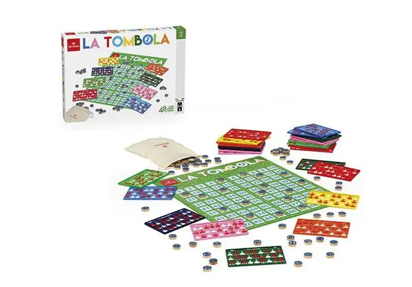 Tombola con cartelle in plastica