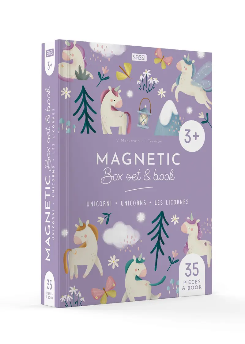 Unicorni-Unicorns-Les licornes. Magnetic box e book