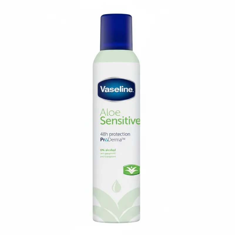 Vaseline Aloe Sensitive ProDerma – Deodorante Donna Uomo 250 ml Spray Anti-Perspirant 48h