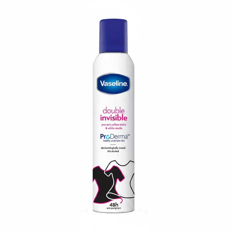 Vaseline Double Invisible ProDerma – Deodorante Donna Uomo Spray 250 ml Anti-Perspirant 48h