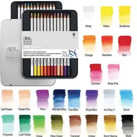 W&N Pastelli Acquarellabili a 24 metal box 0490015