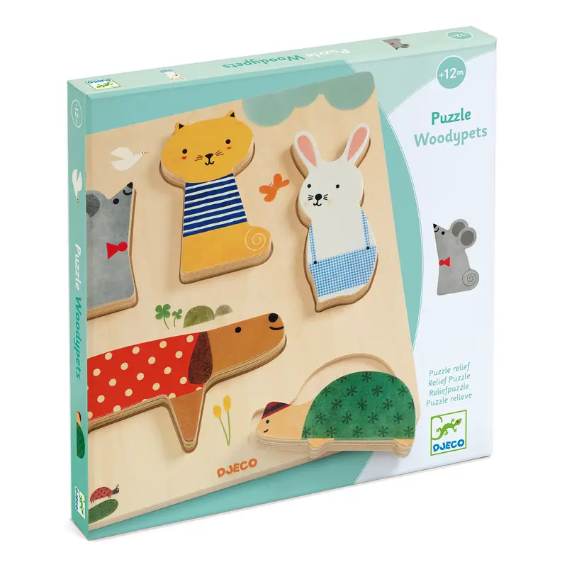 Woodypets - Puzzle ad incastro in legno