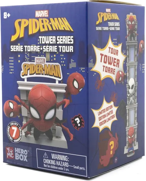 YuMe Toys Marvel Hero Box Tower Series Mini Figures Spider Man 8 Cm