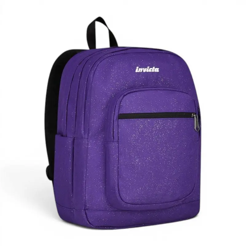 Zaino Invicta Jelek Shine 3 scuola effetto lucido capiente Viola 200602621-3F3