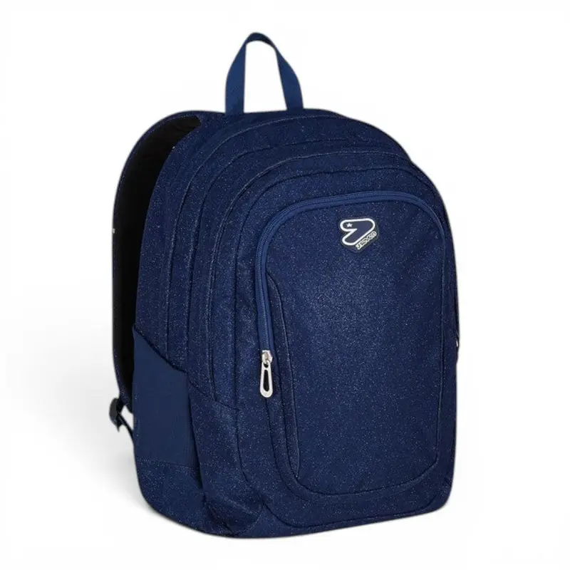 Zaino Seven Shiny Tech scuola effetto lucido capiente Blu 200112523-580
